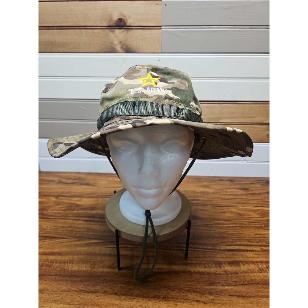 US Army Bucket Hat‎ Boonie Woodland BDU Camouflage Beach Hunting Hiking Fishing